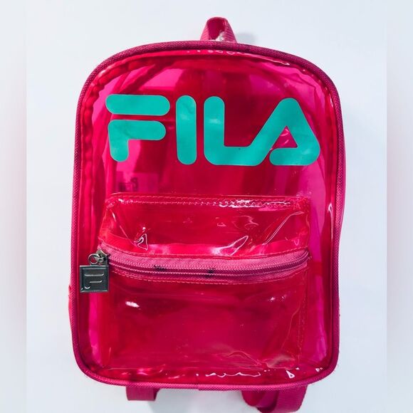 FILA Neon Pink Clear Jelly Mini Backpack - Picture 2 of 11